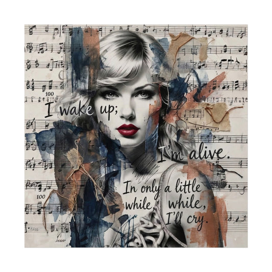 Swift Inspired Fine Art Poster — "I Wake Up; I'm Alive" Taylor-Inspired Music Portrait