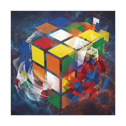 Magic Cube Abstract Canvas Wall Art Print — Matte Stretched Canvas