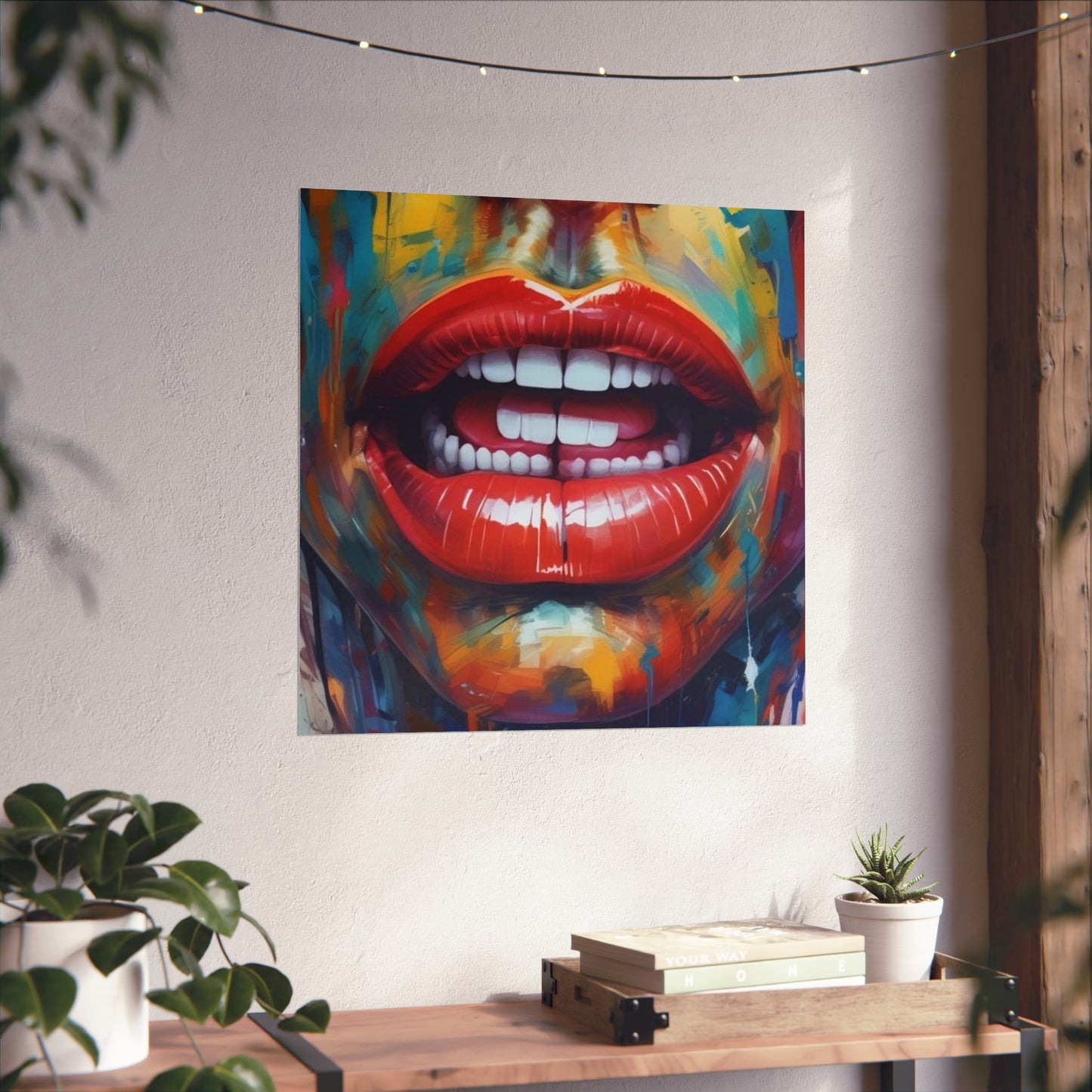 Colorful Pop Art Lip Poster Fine Art Print