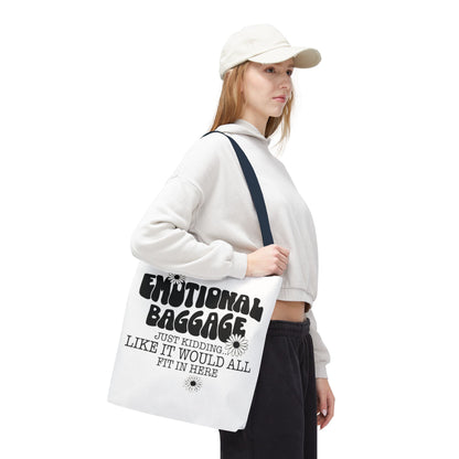 Tote Bag — "Emotional Baggage" Funny Quote Tote with Daisy Vibe