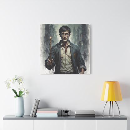 Dark Harry Canvas Print — Moody Urban Fantasy Stretched Wall Art