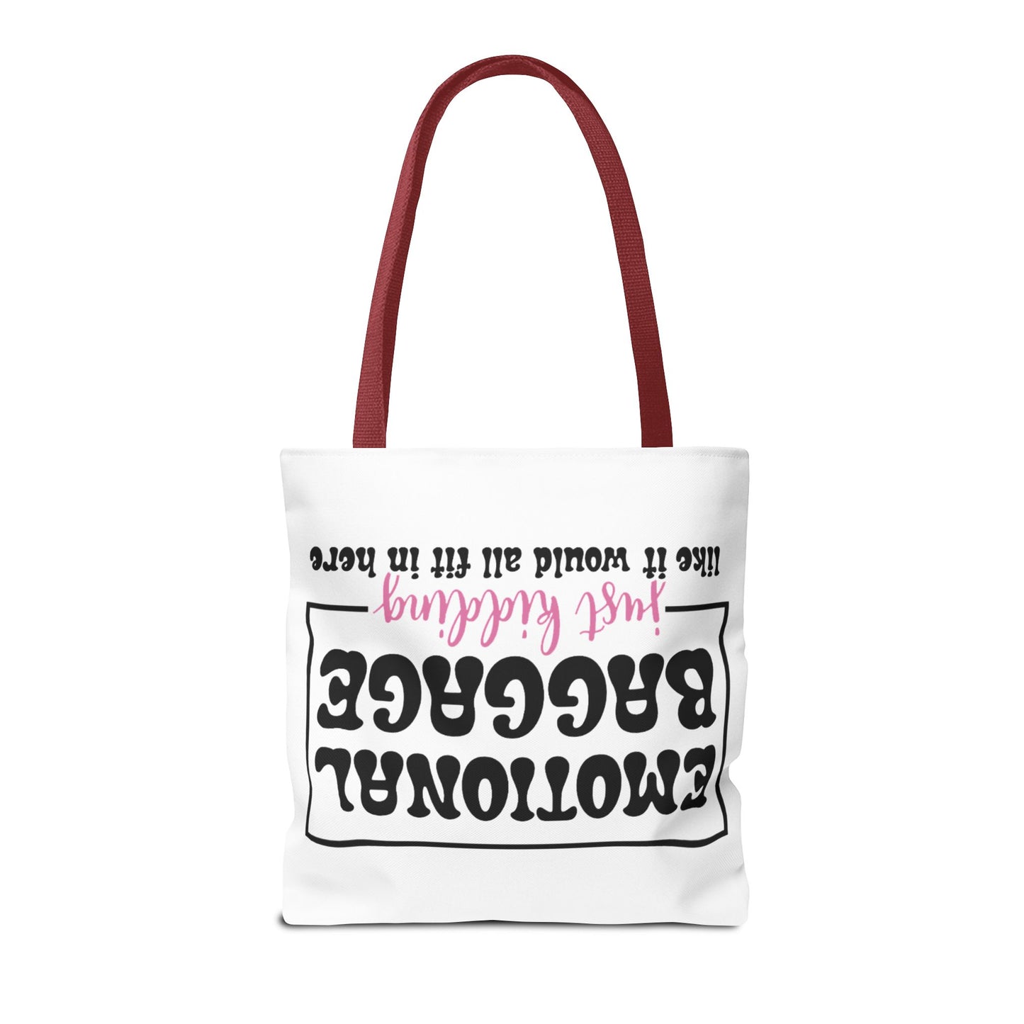 Emotional Baggage Tote Bag — Funny "Emotional Baggage (just kidding)" Reusable Shopper