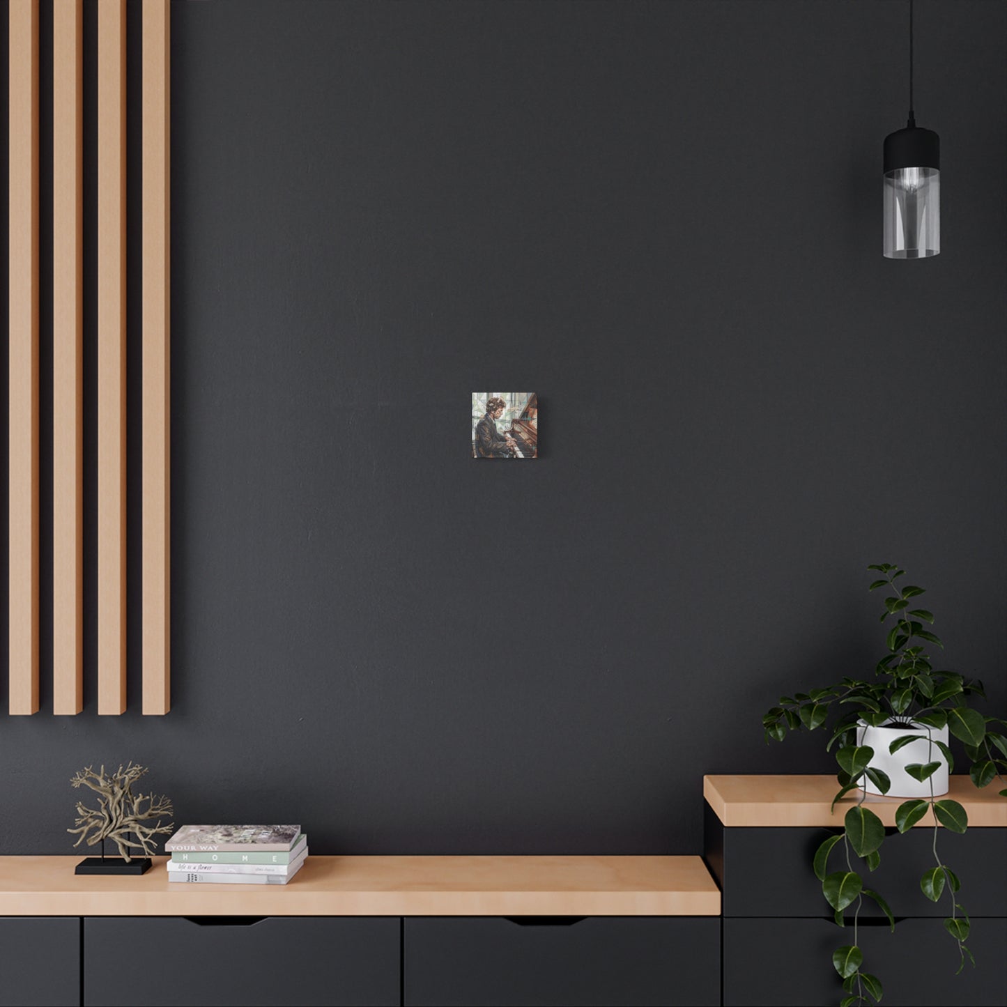 Piano Man Joel Canvas Wall Art — Abstract Character Portrait