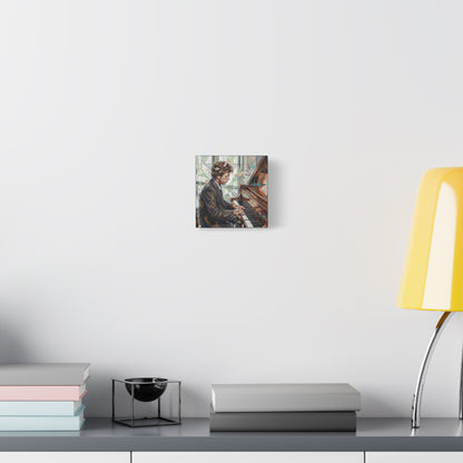 Piano Man Joel Canvas Wall Art — Abstract Character Portrait