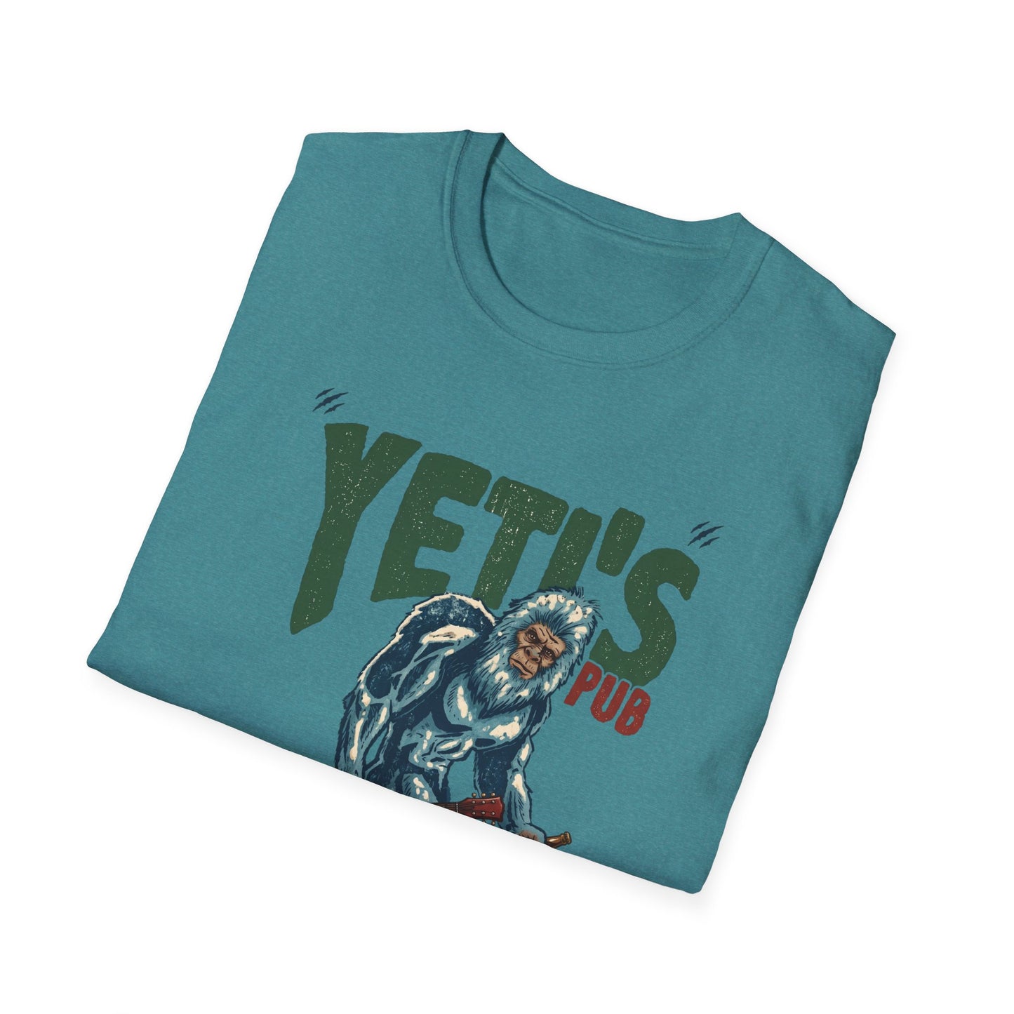 Yeti's Pub Graphic T-Shirt — Vintage Rock Band Snowman Design