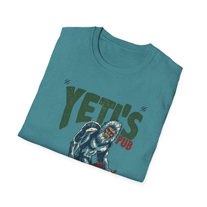 Yeti's Pub Graphic T-Shirt — Vintage Rock Band Snowman Design