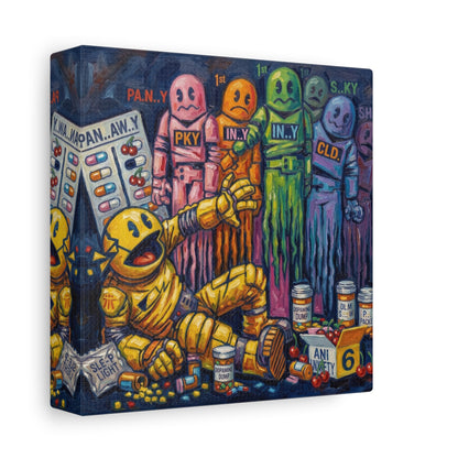 Depressed Pacman Canvas Wall Art Print