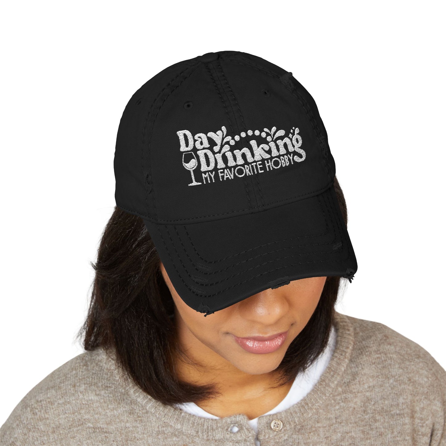 Day Drinking Squad Distressed Dad Hat — Embroidered Casual Baseball Cap