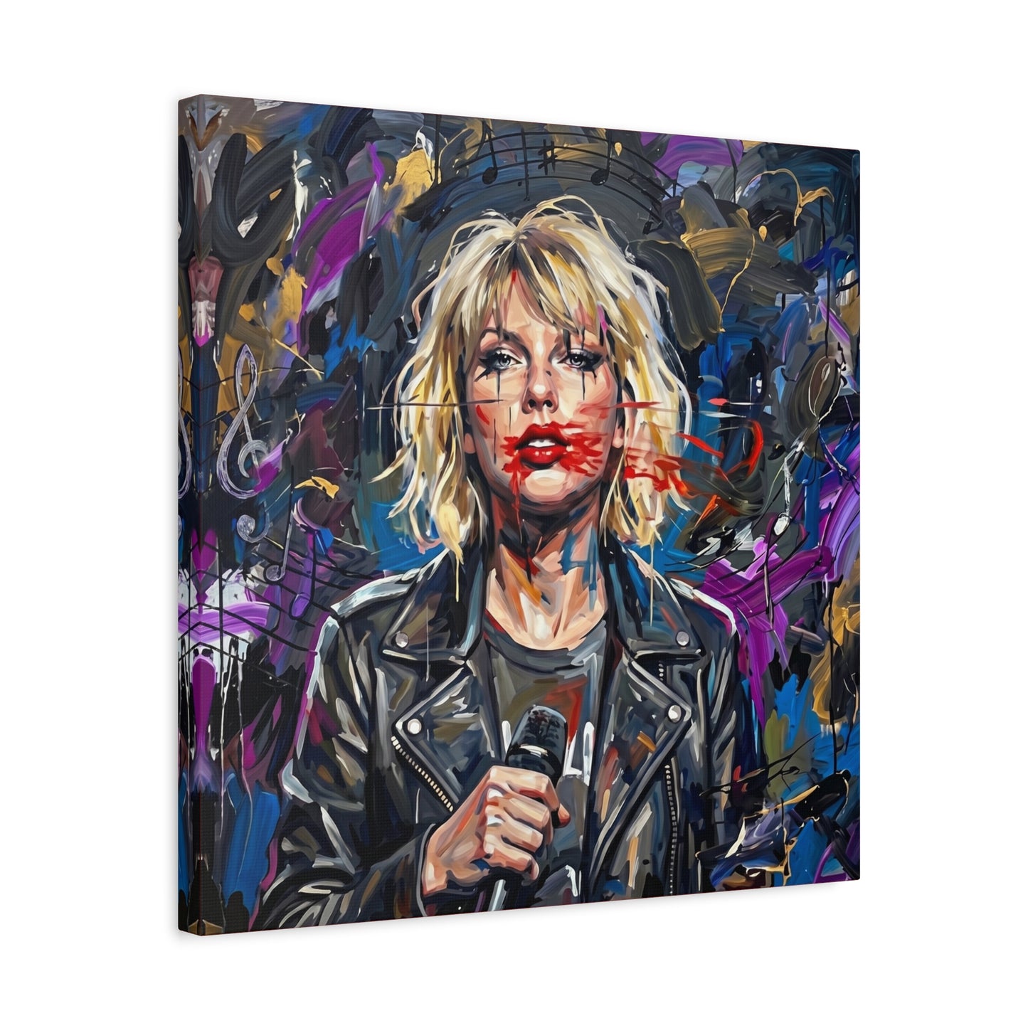 SMEARED THE LIPS Swift Portrait Canvas Art — Matte Stretched Canvas Print