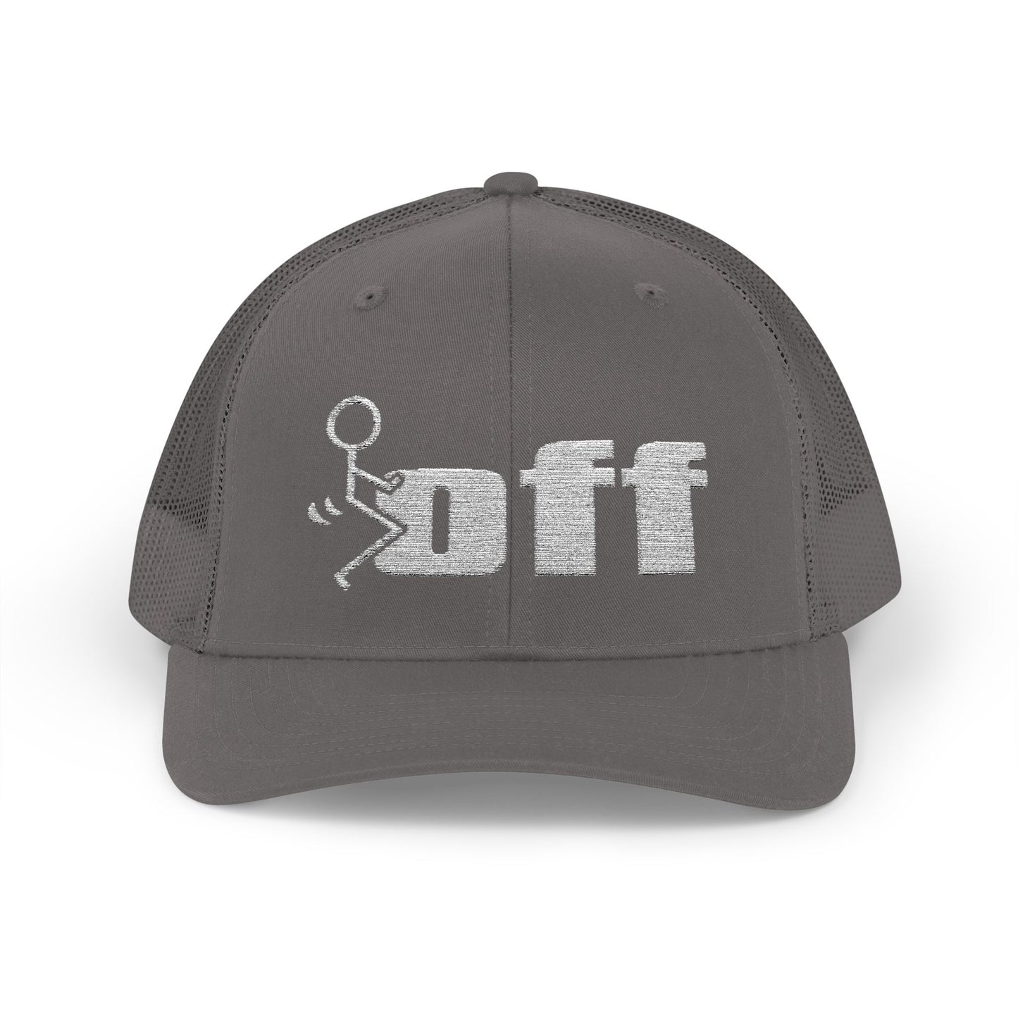 'F Off' Stick Figure Trucker Cap – Retro Distressed Snapback Hat
