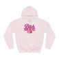 Bitch Mode On Hoodie — Bold Pink Retro Script Graphic Sweatshirt