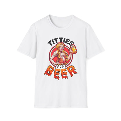 T-Shirt — "Titties and Beer" Oktoberfest Beer Girl Graphic Tee