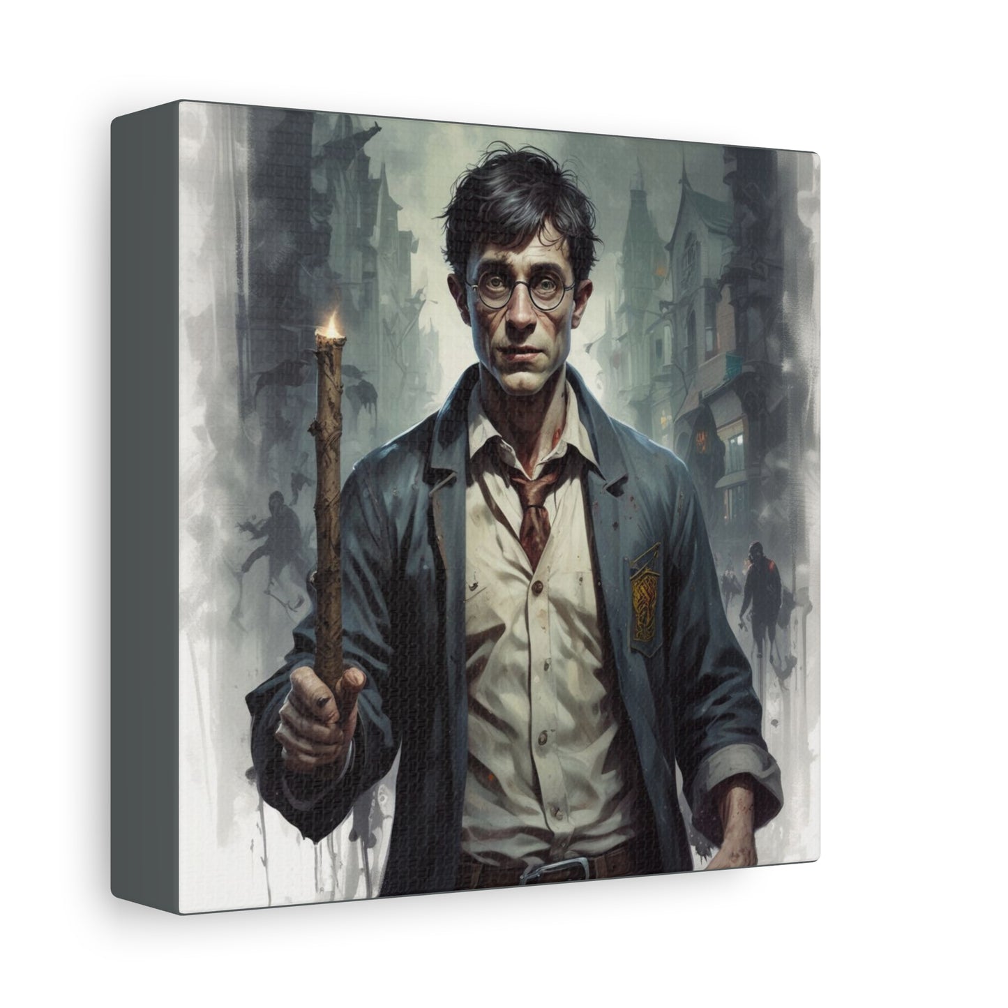 Dark Harry Canvas Print — Moody Urban Fantasy Stretched Wall Art