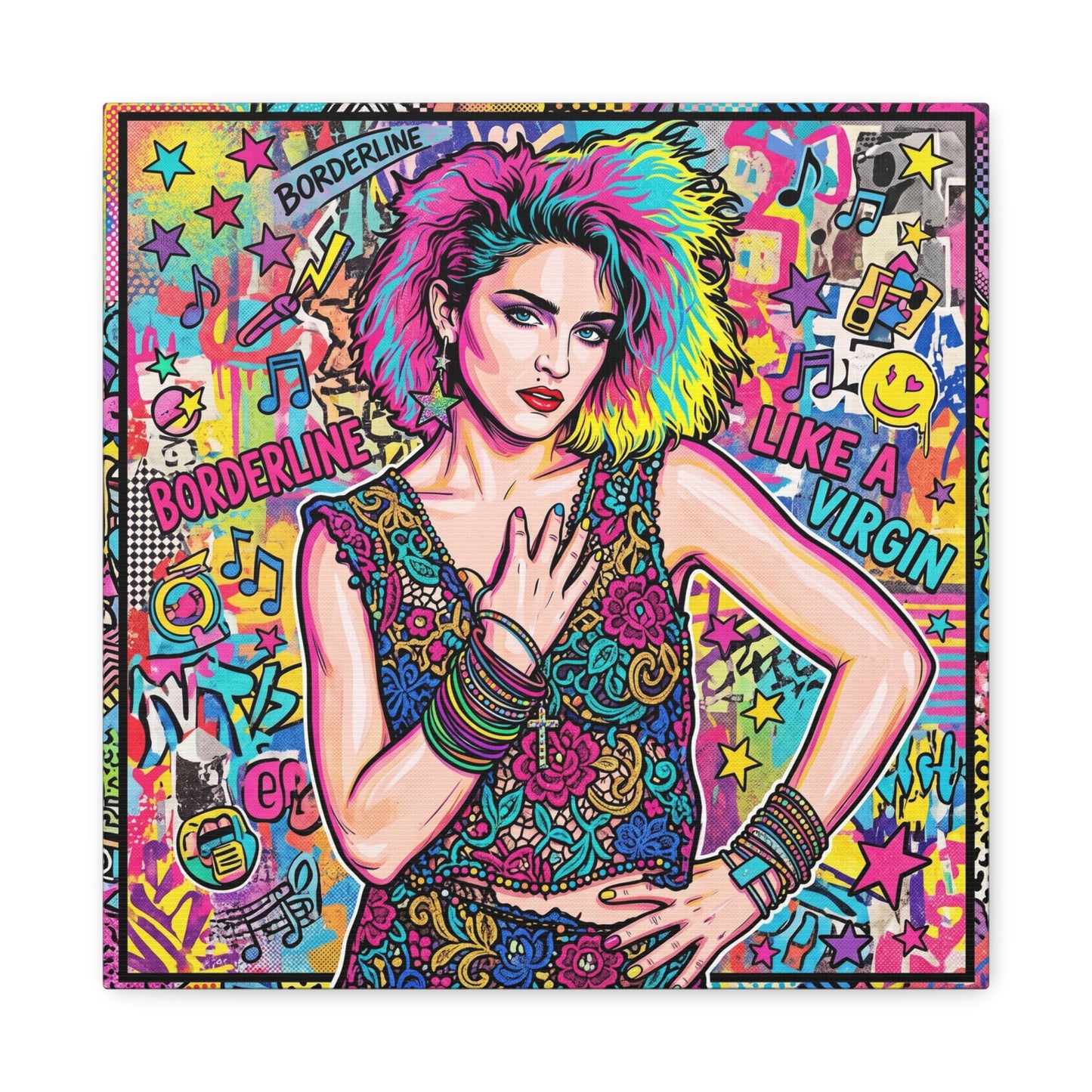 Queen of Pop Abstract Canvas Wall Art Print