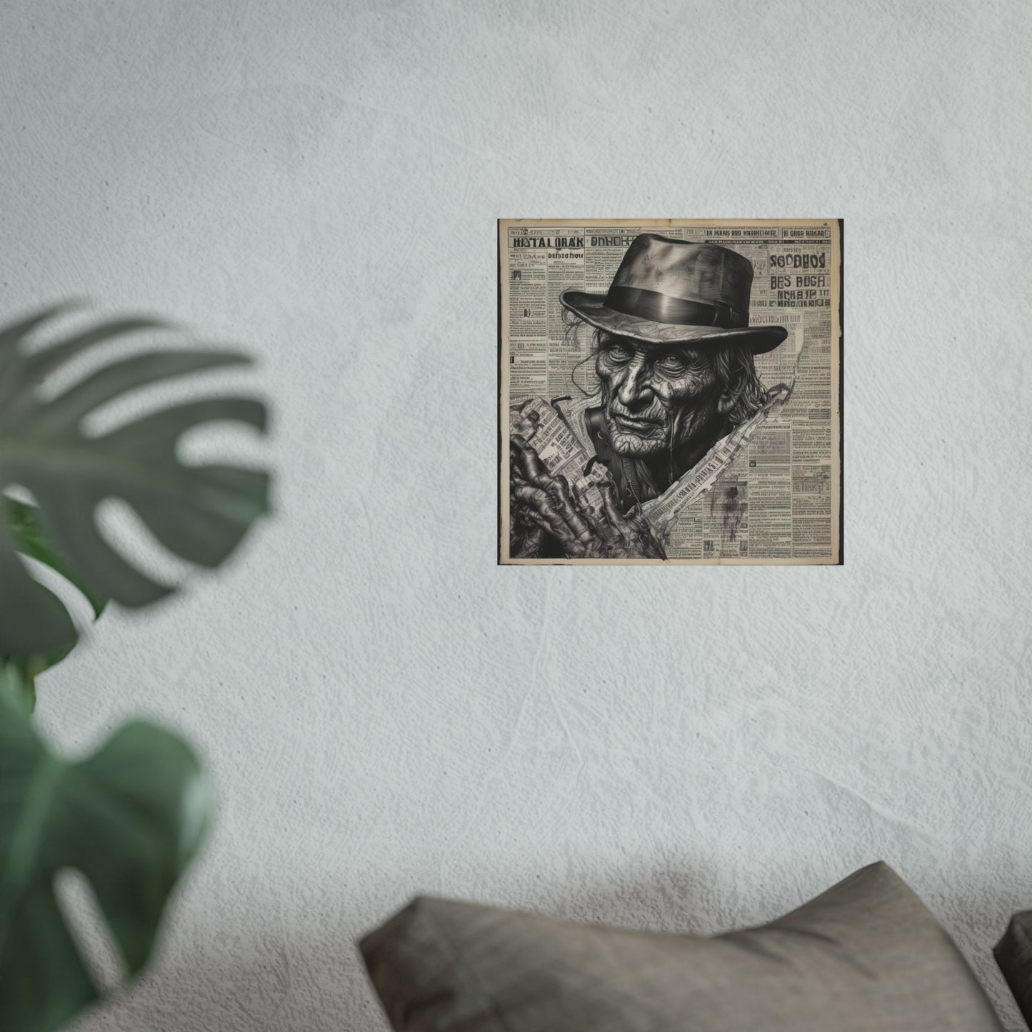 Freddy Krueger Vintage Newspaper Portrait Poster Print