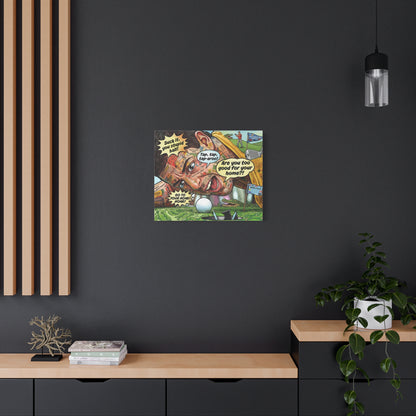 Happy Golf Pop Canvas Art — Matte Stretched Canvas Print
