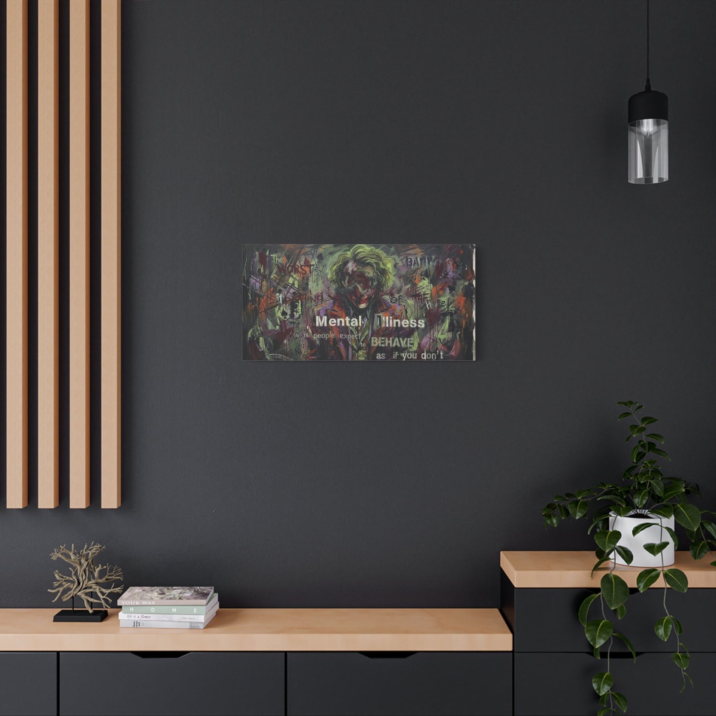 Joker Mental Health Abstract Canvas Wall Art — Matte Stretched 1.25"