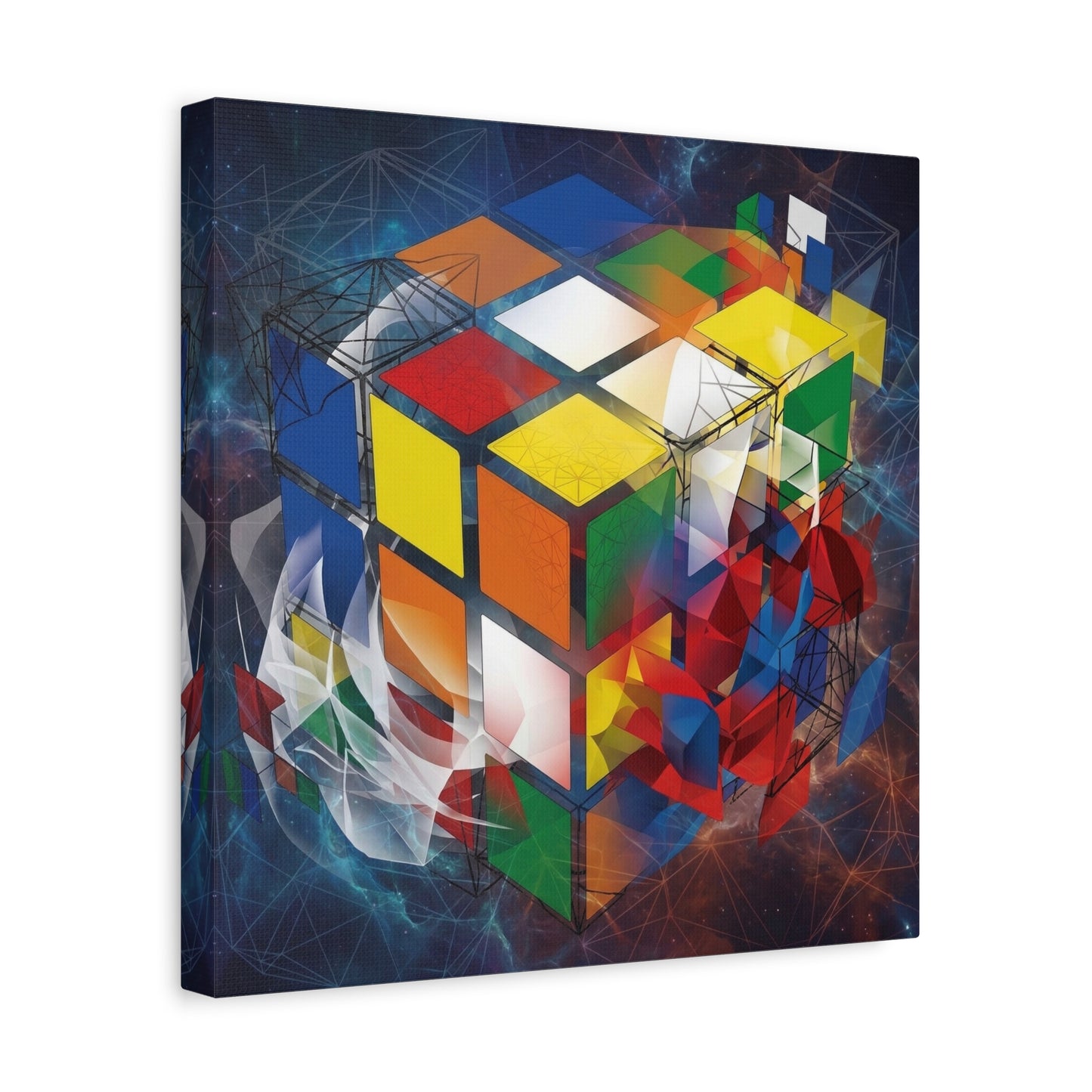 Magic Cube Abstract Canvas Wall Art Print — Matte Stretched Canvas