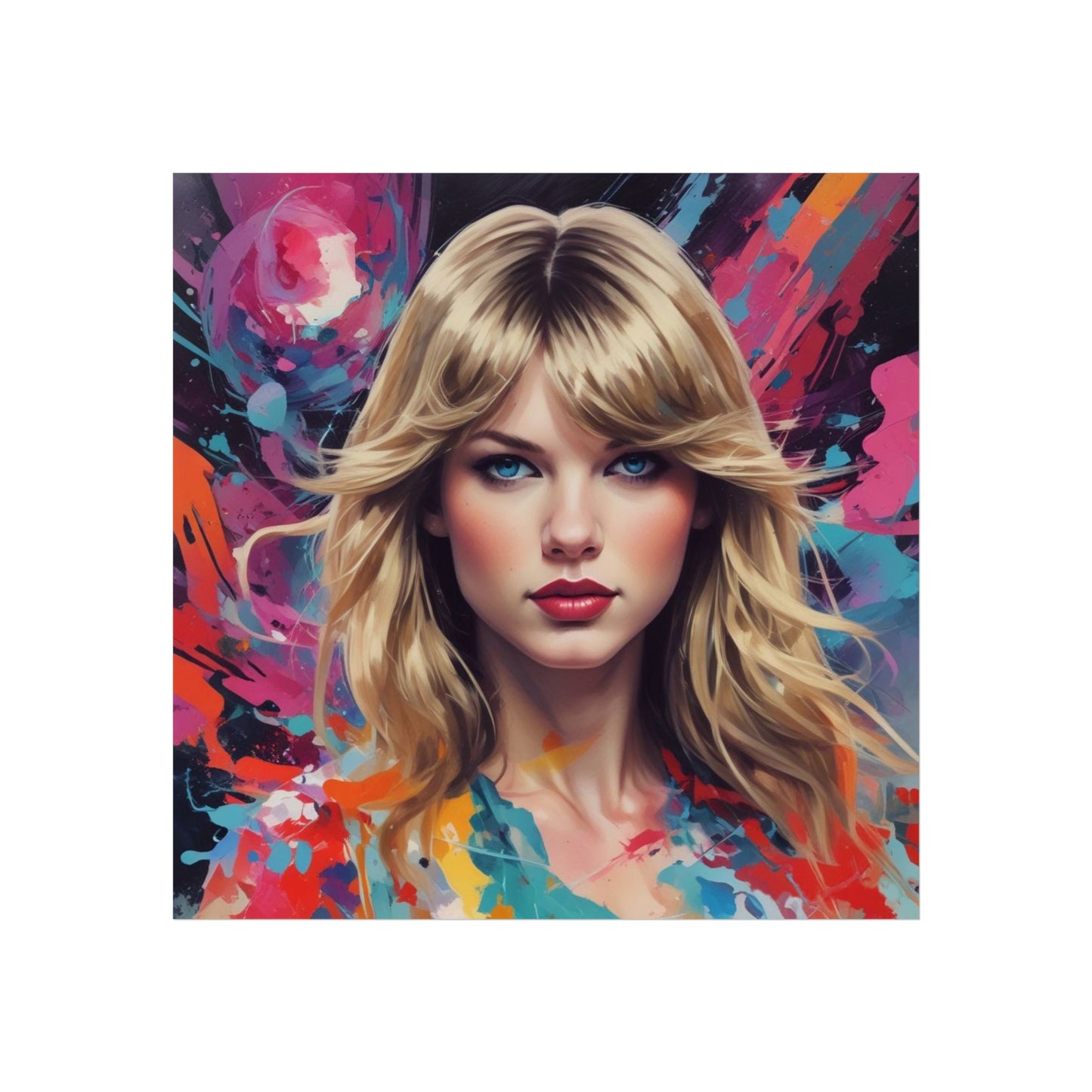 Taylor-Inspired Pop Art Portrait Poster Fine Art Wall Print