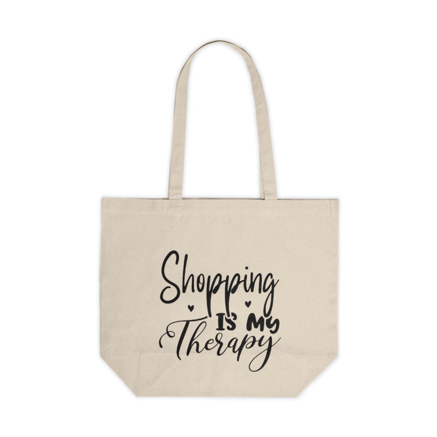 Shopping Tote — “Shopping Is My Therapy” Canvas Tote Bag