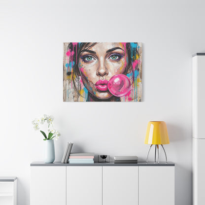 Abstract Bubble Girl Canvas Print — Matte Stretched Wall Art