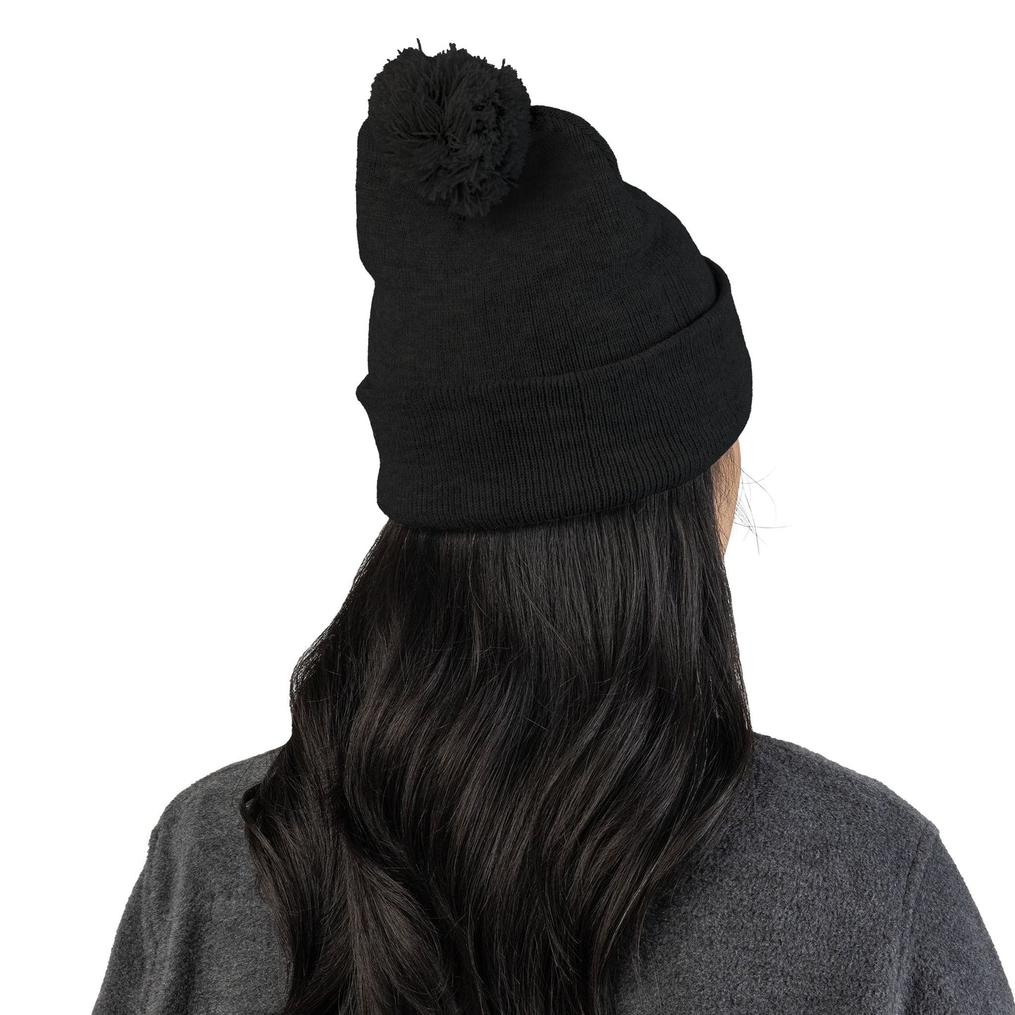 Embroidered Pom-Pom Beanie — "Spitters Are Quitters!" Cozy Winter Hat