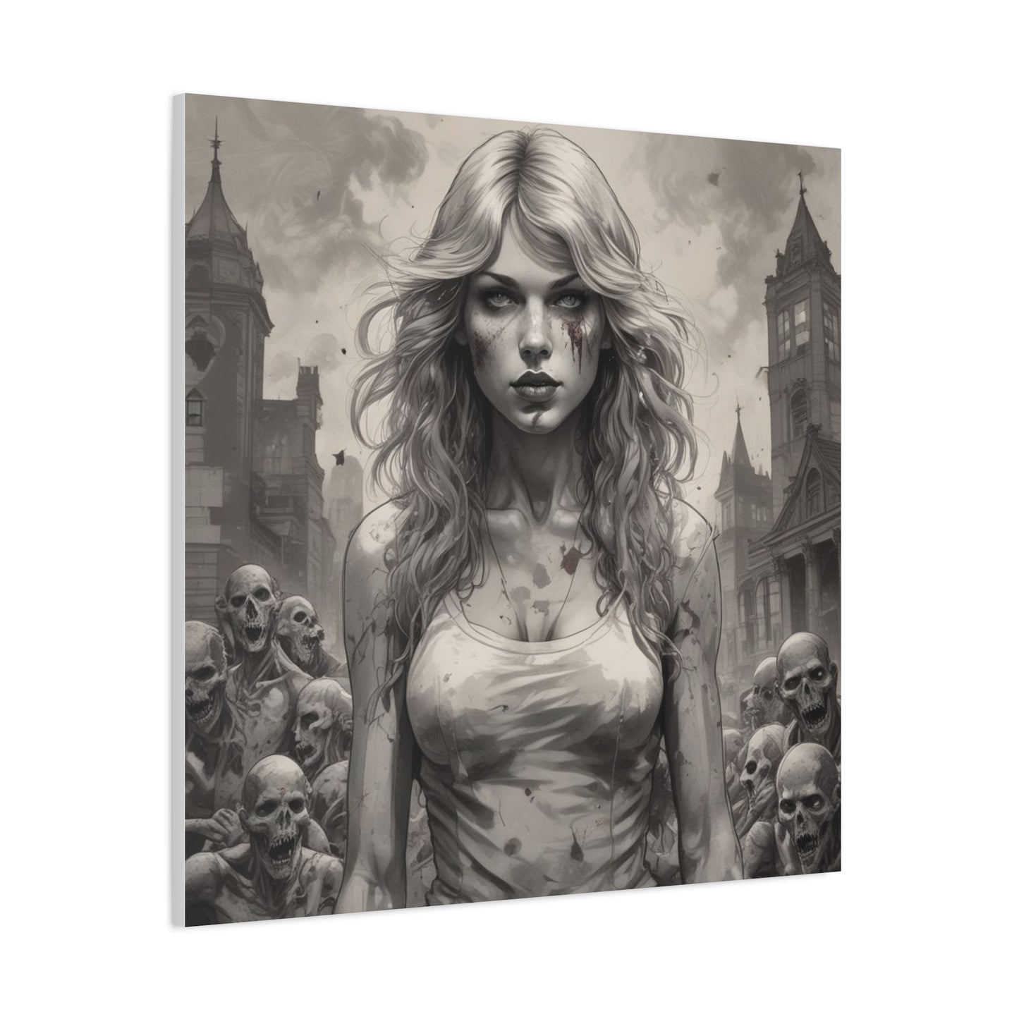 Zombie Swift Matte Canvas Wall Art — Gothic Horror Stretched Canvas