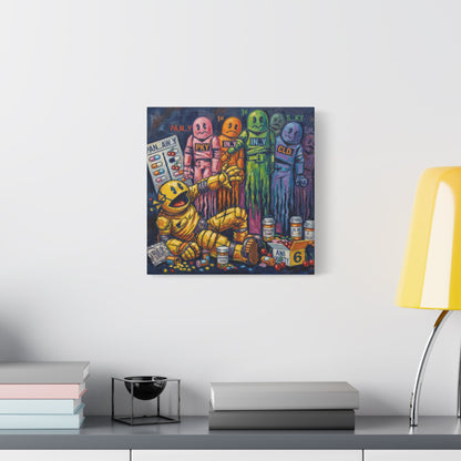 Depressed Pacman Canvas Wall Art Print