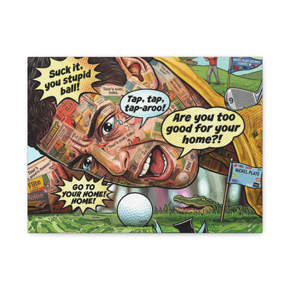 Happy Golf Pop Canvas Art — Matte Stretched Canvas Print