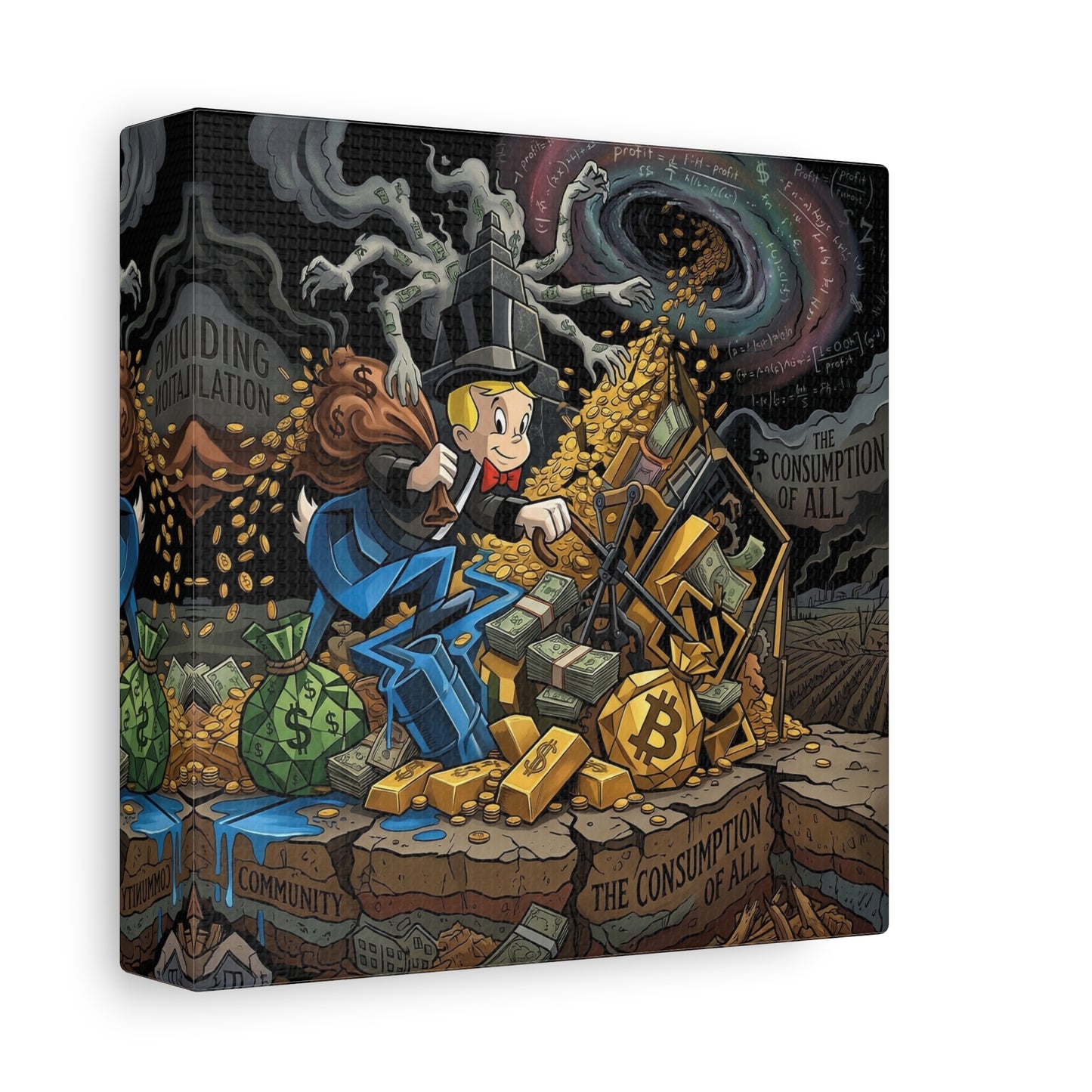 Greed Canvas Wall Art Print