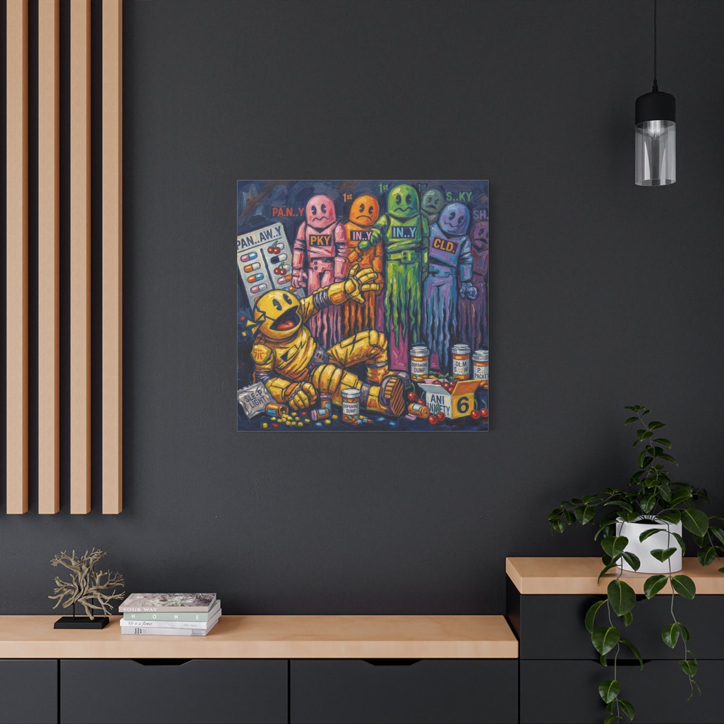 Depressed Pacman Canvas Wall Art Print