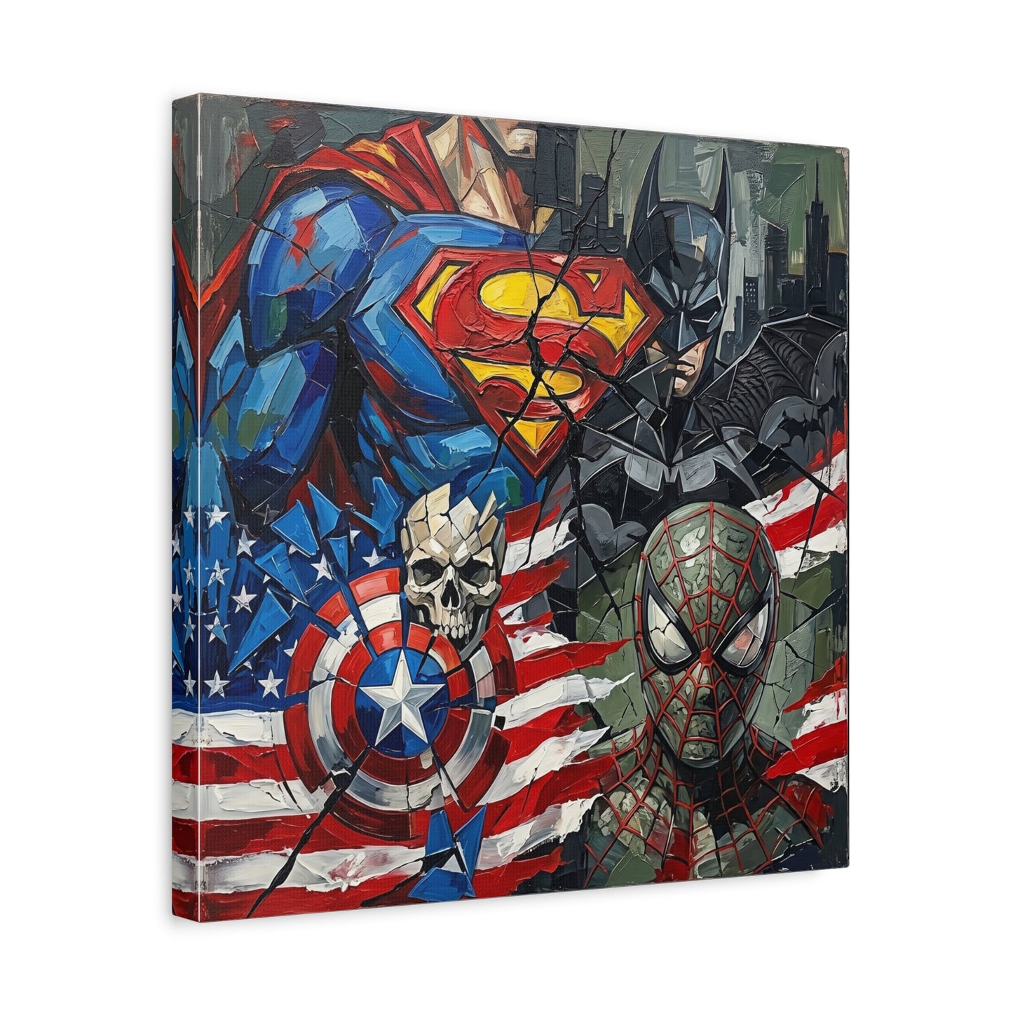 Superhero Abstract Canvas Wall Art Print