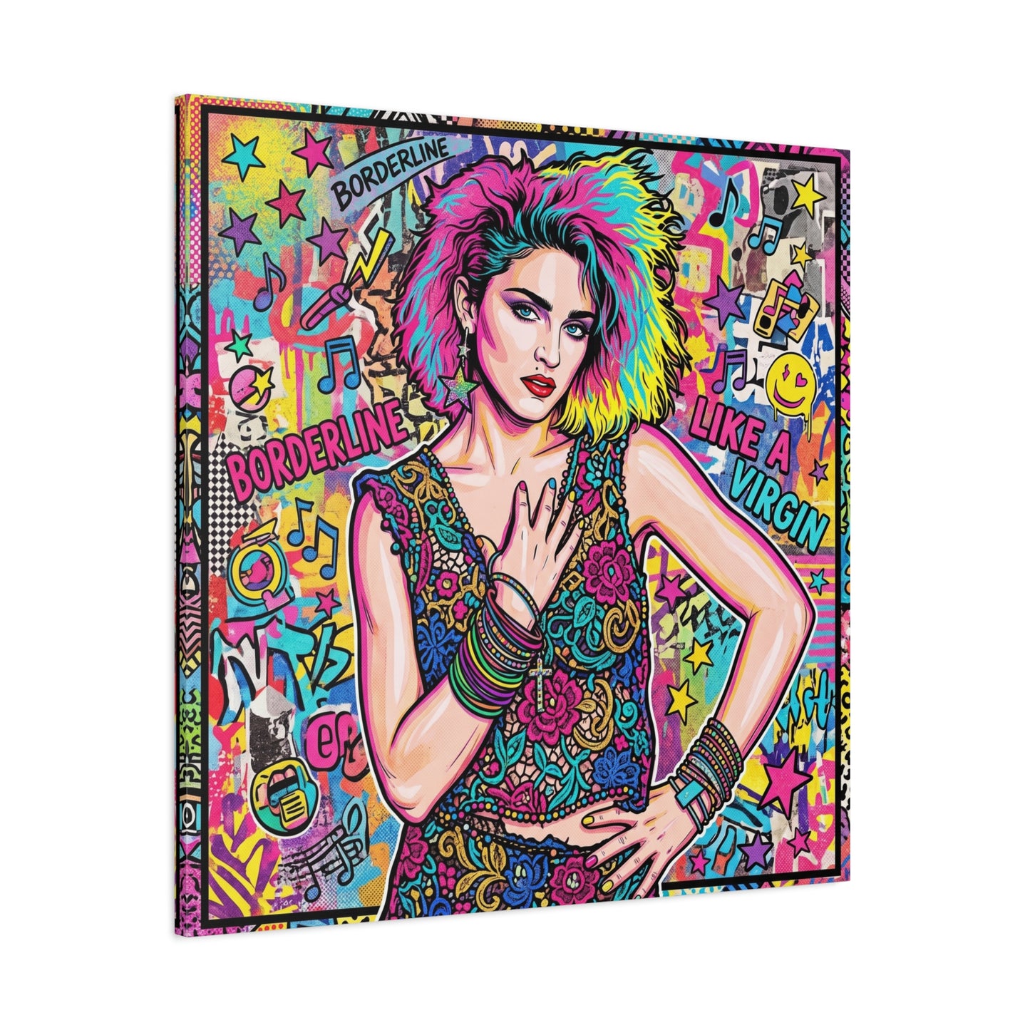 Queen of Pop Abstract Canvas Wall Art Print