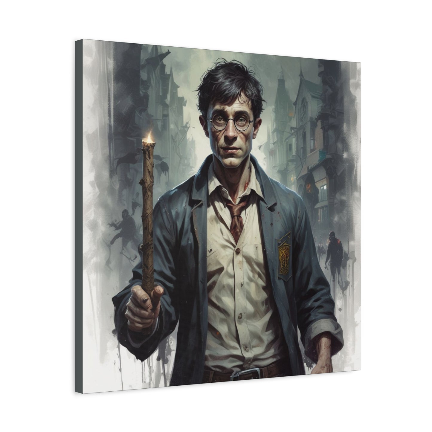 Dark Harry Canvas Print — Moody Urban Fantasy Stretched Wall Art
