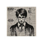 Vintage Newspaper Portrait Poster — Young Wizard Illustration Fine Art Print
