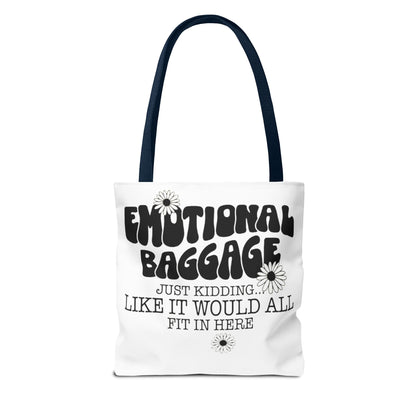 Tote Bag — "Emotional Baggage" Funny Quote Tote with Daisy Vibe