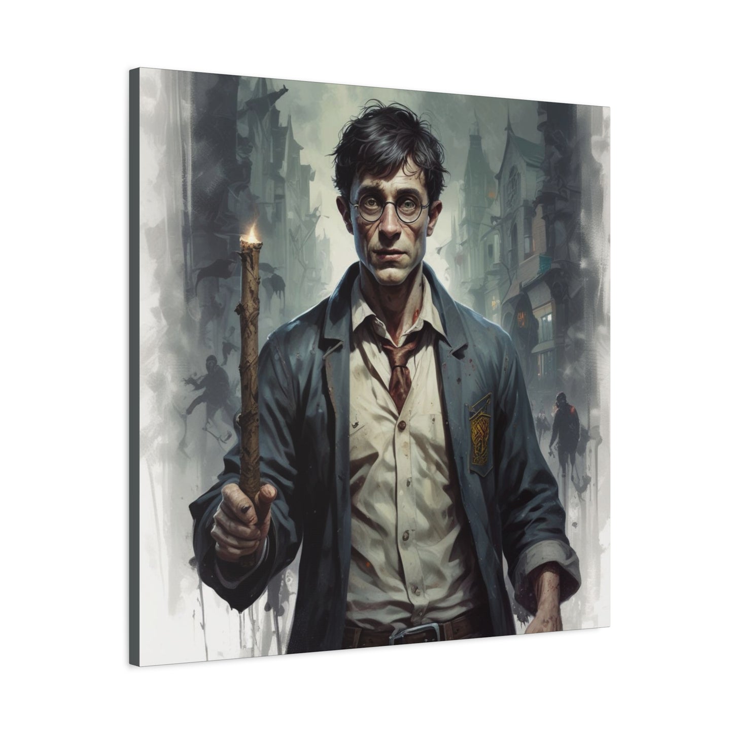 Dark Harry Canvas Print — Moody Urban Fantasy Stretched Wall Art
