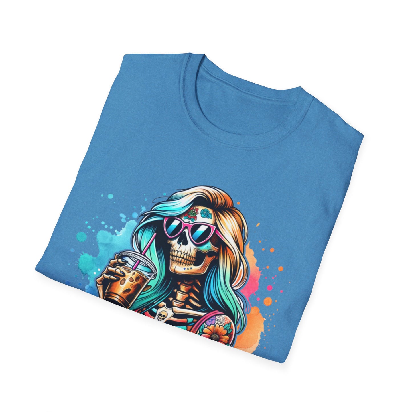 Cool Moms Club Skull T-Shirt — Colorful Day of the Dead Mom Graphic Tee