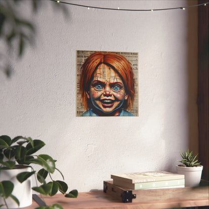 Creepy Chucky Doll Fine Art Poster Print — Chucky-Inspired Horror Wall Art