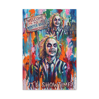 Beetlejuice 'It's Showtime!' Matte Stretched Canvas