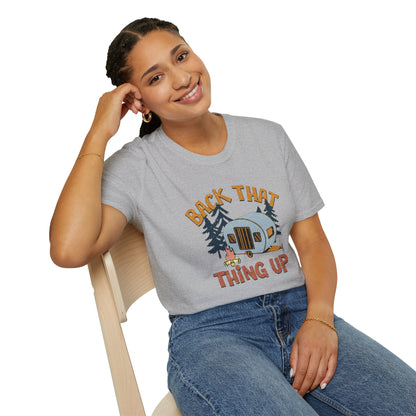 RV Camping T-Shirt — "Back That Thing Up" Retro Camper Graphic Tee