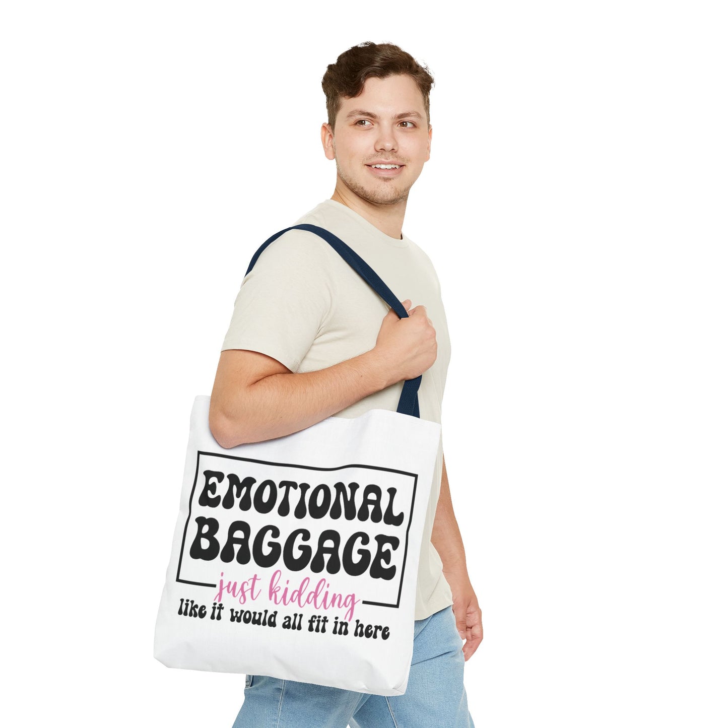 Emotional Baggage Tote Bag — Funny "Emotional Baggage (just kidding)" Reusable Shopper