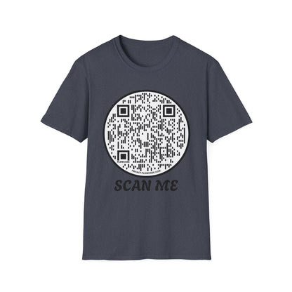 QR Code "Scan Me" T-Shirt — Interactive Novelty Shirt for Events & Gifts