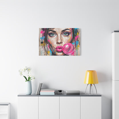 Abstract Bubble Girl Canvas Print — Matte Stretched Wall Art