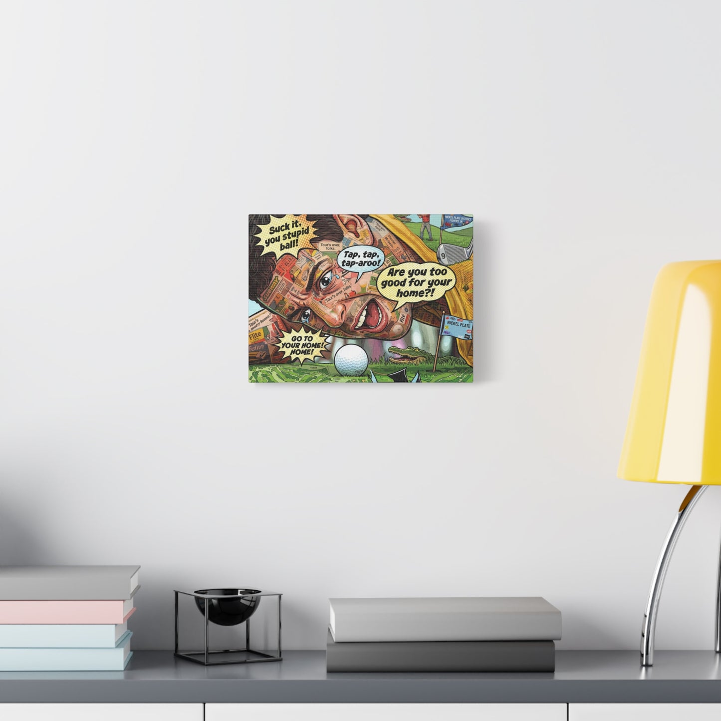 Happy Golf Pop Canvas Art — Matte Stretched Canvas Print