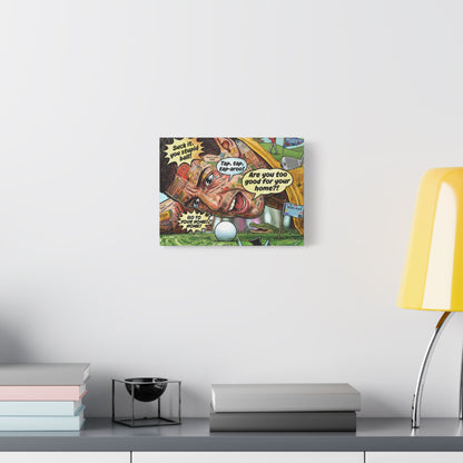 Happy Golf Pop Canvas Art — Matte Stretched Canvas Print