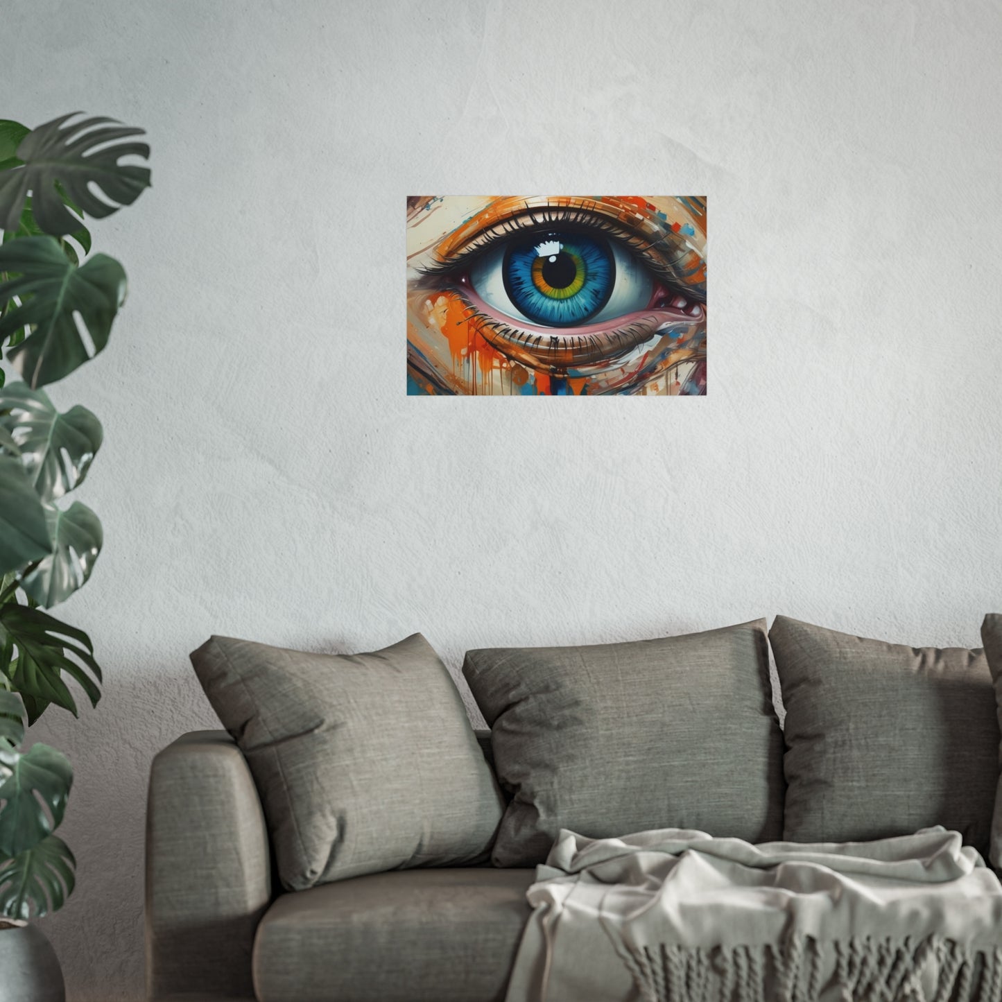 Vibrant Blue Eye Surreal Wall Art Print