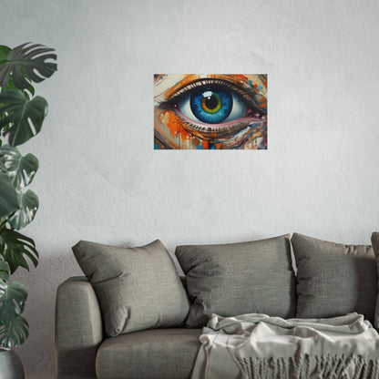 Vibrant Blue Eye Surreal Wall Art Print