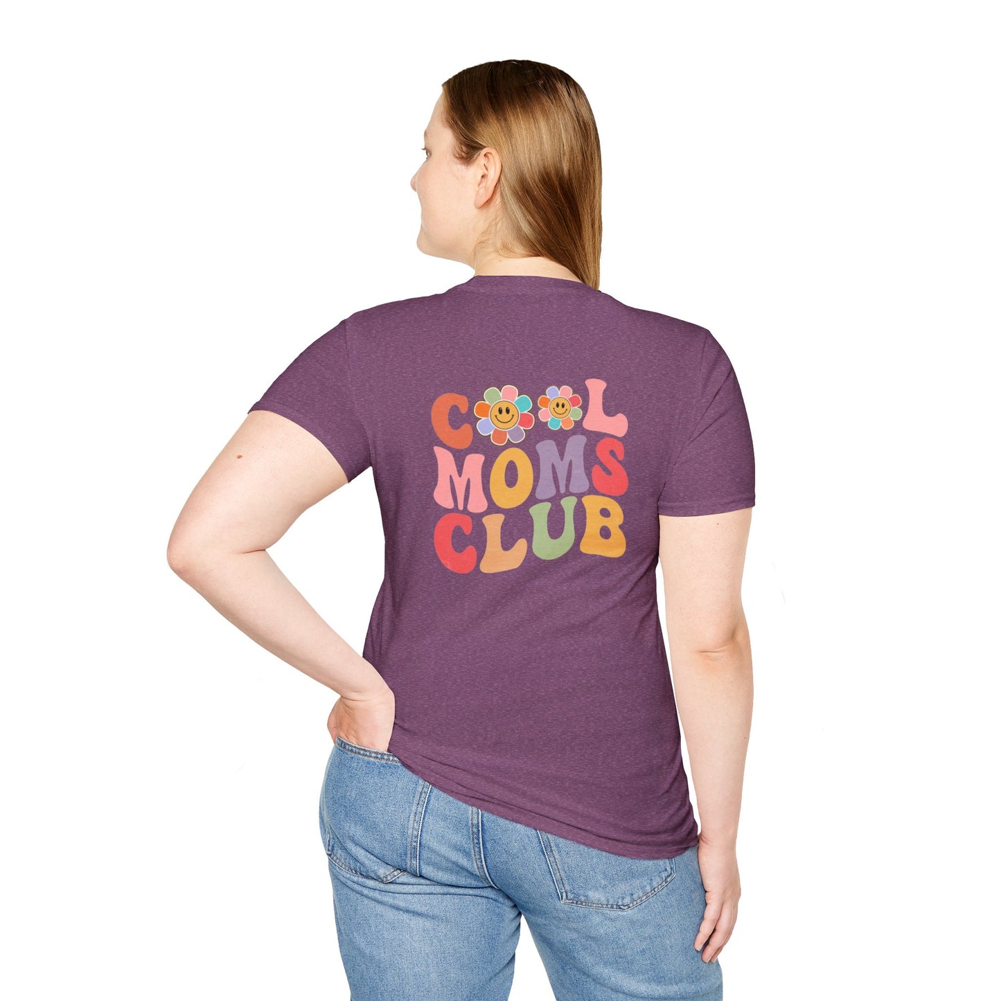 Cool Moms Club T-Shirt — Retro Floral Smiley Tee for Trendy Moms