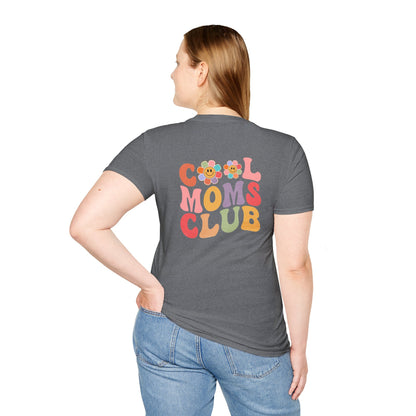 Cool Moms Club T-Shirt — Retro Floral Smiley Tee for Trendy Moms